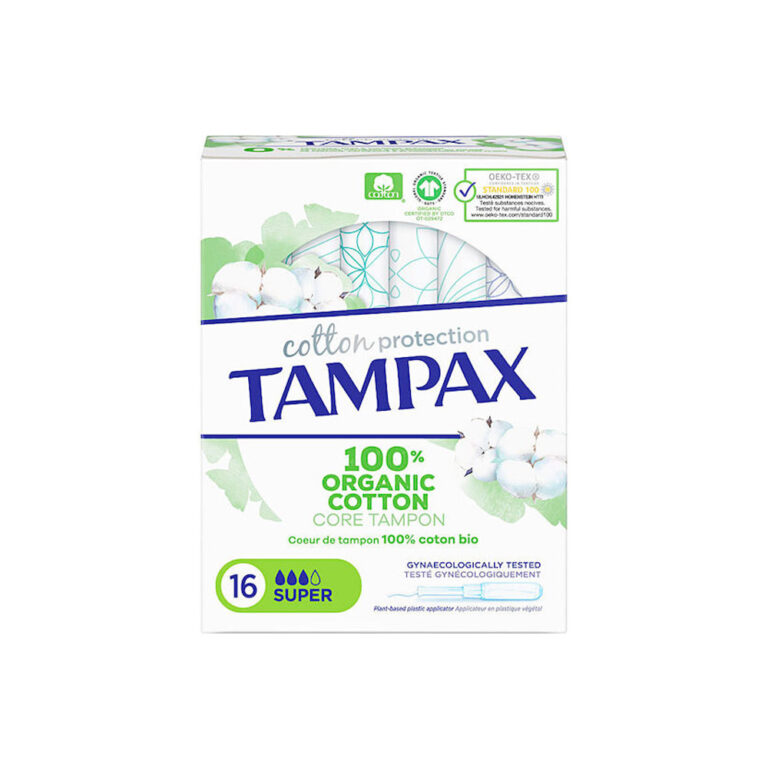 Tampax Cotton Protection 100% Organic Super για Αυξημένη Ροή 16τμχ