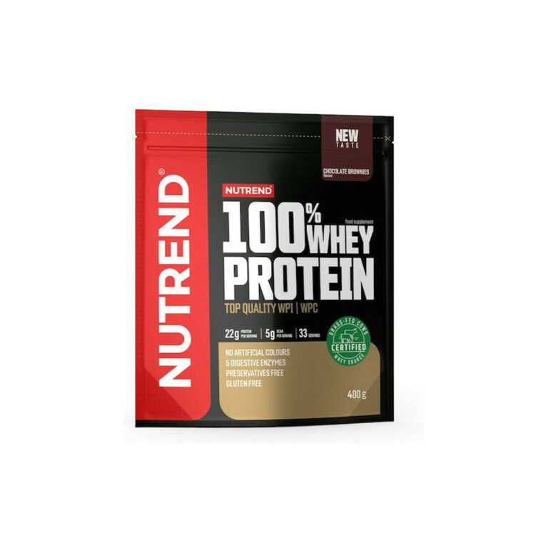Nutrend 100% Whey Πρωτεΐνη Ορού Γάλακτος Χωρίς Γλουτένη με Γεύση Chocolate Brownie 400gr