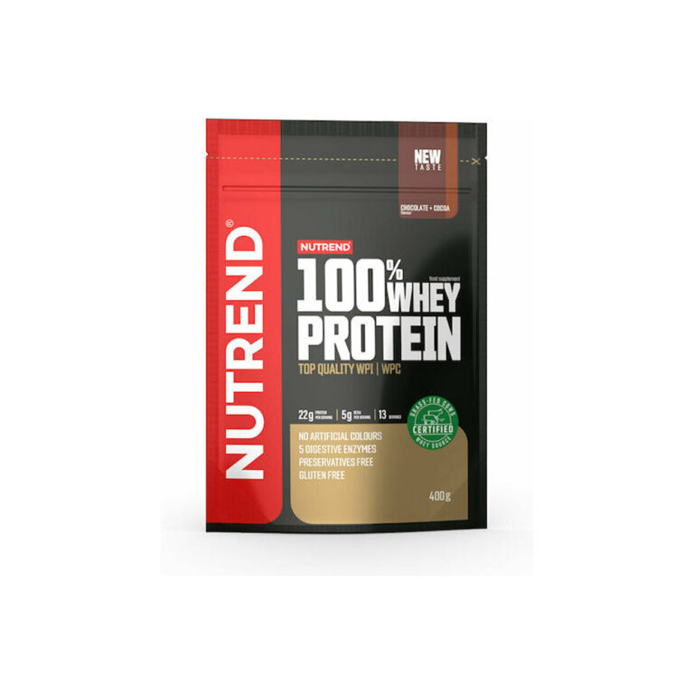 Nutrend 100% Whey Πρωτεΐνη Ορού Γάλακτος Χωρίς Γλουτένη με Γεύση Chocolate Cocoa 400gr