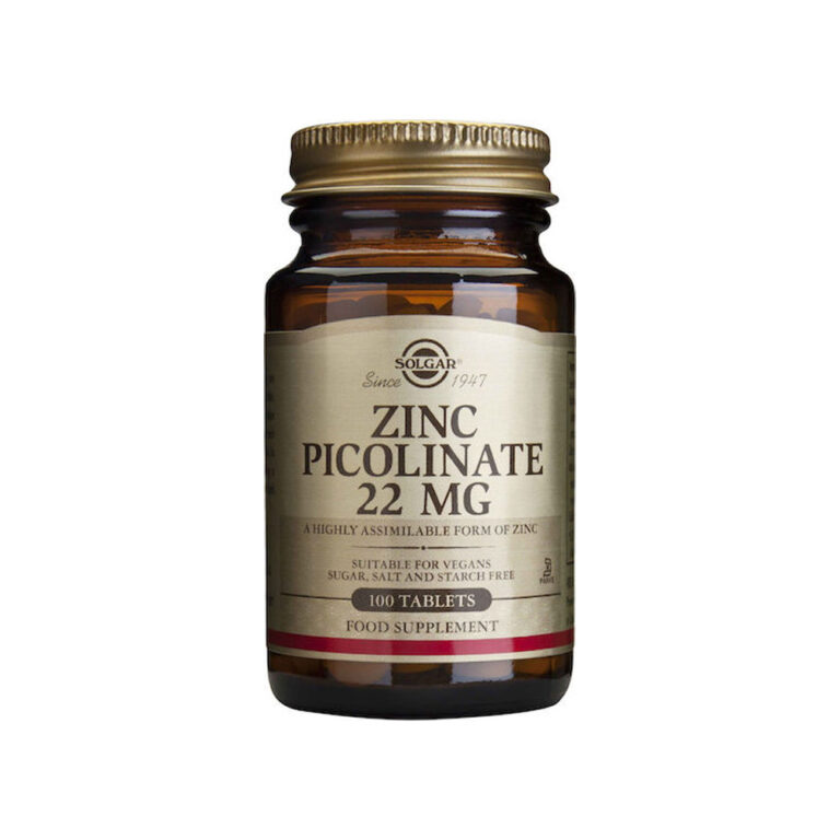 Solgar Zinc Picolinate 22mg Κατάλληλο για Παιδιά 100 ταμπλέτες