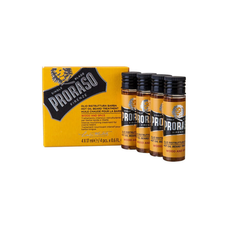 Proraso Λάδι Περιποίησης για Γένια Hot Oil Beard Treatment Wood & Spice 4x17ml