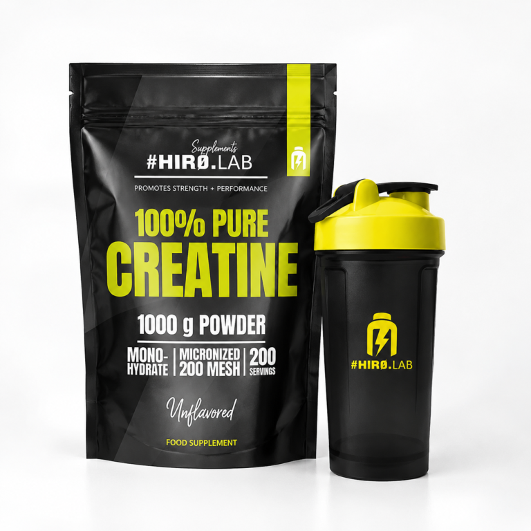 Hiro.Lab 100% Pure Creatine Monohydrate 1kg + Shaker 500ml Black/Yellow